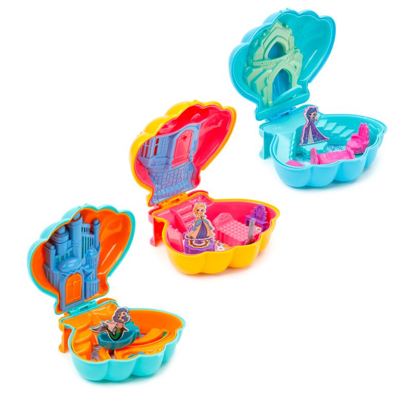 JUGUETE DE BOLSILLO C/FORMA DE CONCHA SIRENAS Y PRINCESAS
