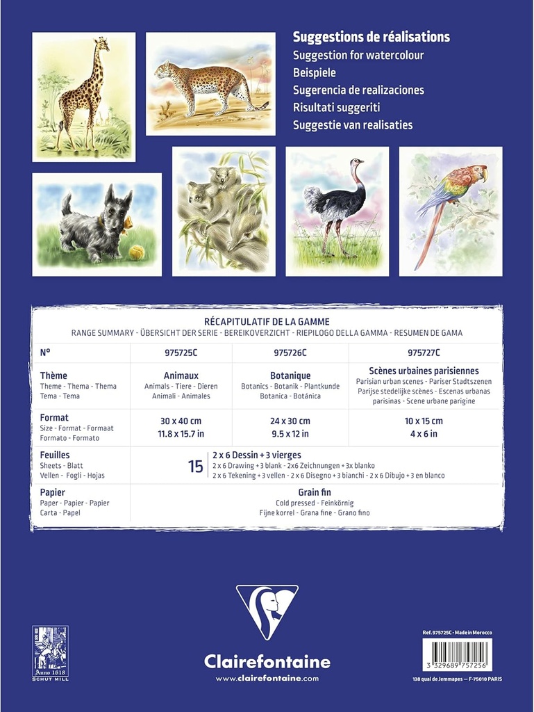 BLOC PRED.ANIMA.15H 300G 30X40 975725C