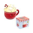 TAZA DE CERAMICA C/TAPA FOODIEMALS CHOCOLATE CALIENTE NAVIDAD