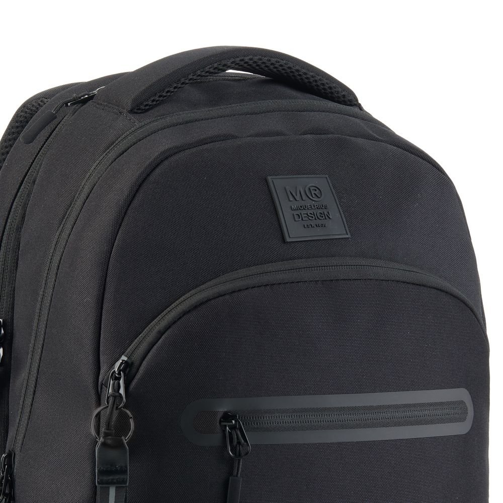 MOCHILA TRIPLE OSLO RECICLADA RAW NEGRA