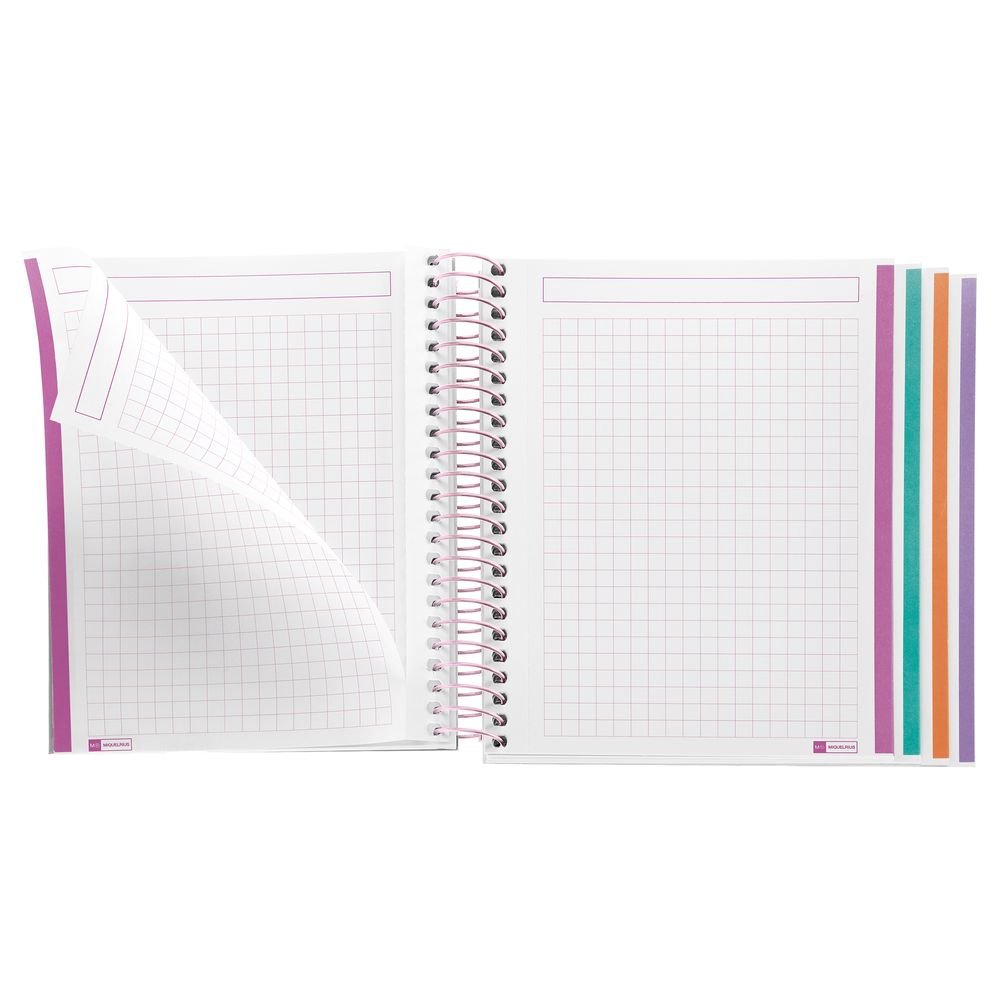 NOTEBOOK A6 120H 4COL CUADROS 5X5 70GR SPRING DAWN