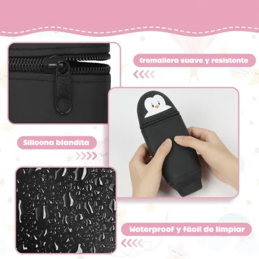 PORTATODO CAMPUS SILICONA PINGÜINO NEGRO