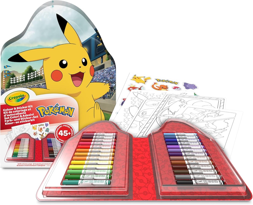 MALETIN 45 PIEZAS POKEMON PARA COLOREAR CON STICKERS
