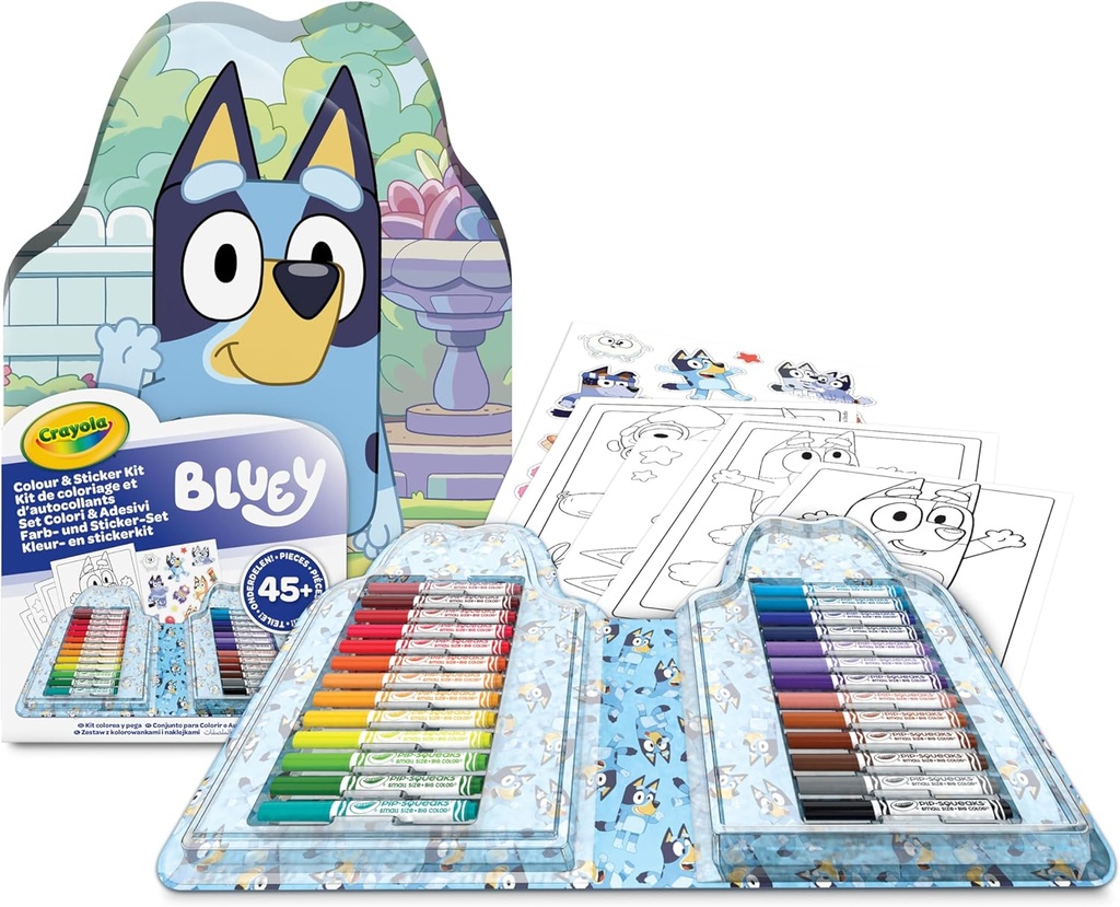 MALETIN 45 PIEZAS BLUEY PARA COLOREAR CON STICKERS