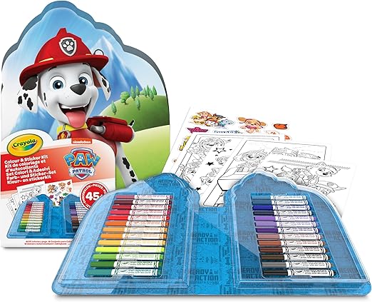 MALETIN 45 PIEZAS PAW PATROL COLOREAR CON STICKERS
