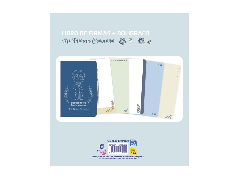 COMUNION LIBRO FIRMAS NIÑO+BOLIGRAFO