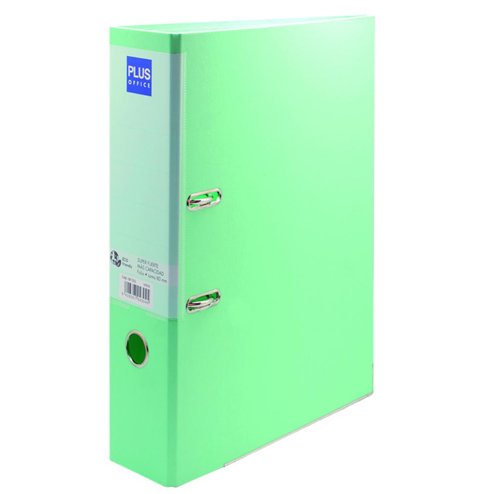 ARCHIVADOR PLUS OFFICE FOLIO LOMO 80 MM VERDE PASTEL