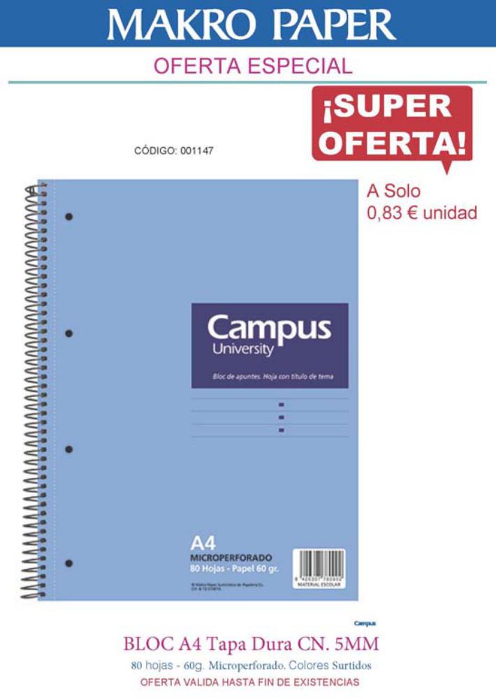 BLOC A4 80H MICRO T.D. 5MM