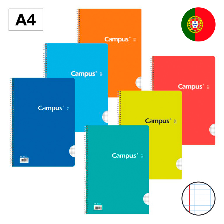 BLOC ESPIRAL CAMPUS A4 T.BASICA 80H 60G CUADRICULA 5MM DOBLE MARGEN