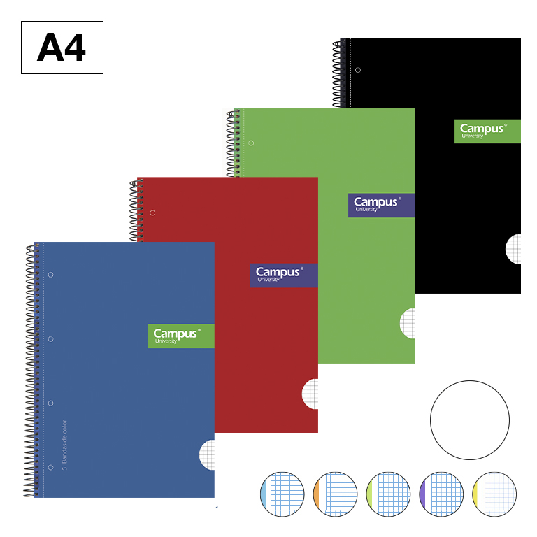 BLOC ESPIRAL CAMPUS A4 T.EXTRA MICROPERF. 160H 70G LISO
