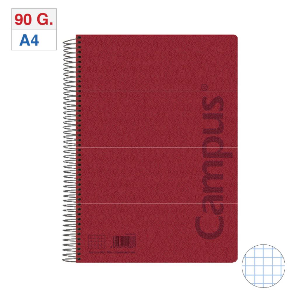 BLOC A4 T.PP 80H 90GR 4mm ROJO