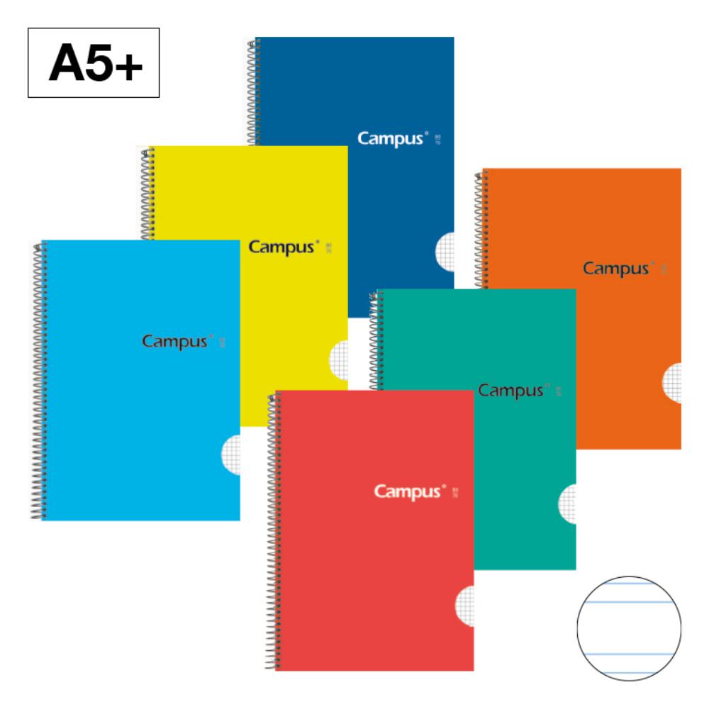 BLOC ESPIRAL CAMPUS A5+ T.DURA 80H 70G DOBLE RAYA 3,5 MM