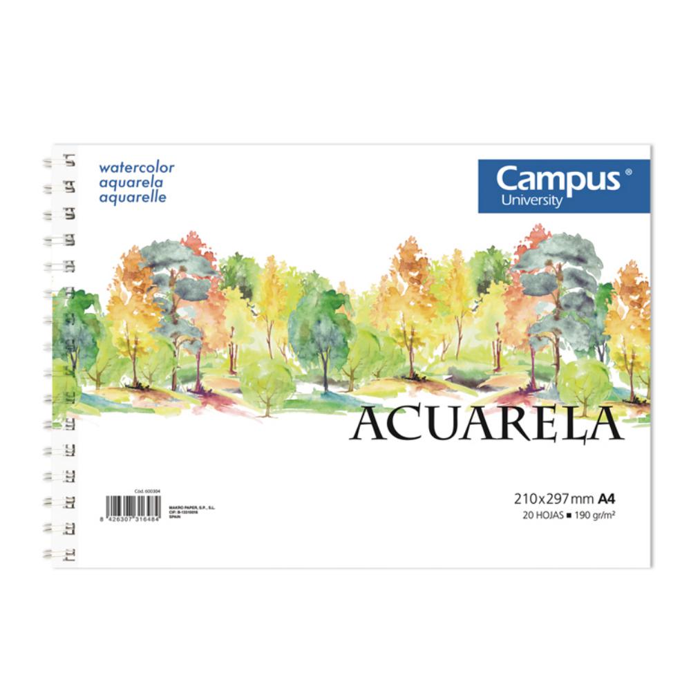 BLOC DIBUJO A4 20H 190GR ACUARELA