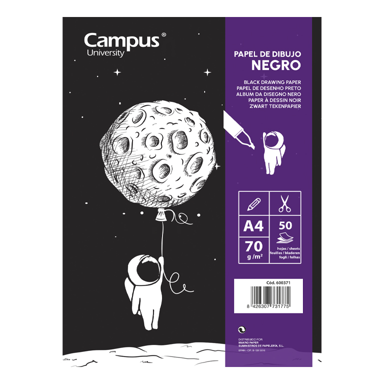 BLOC DIBUJO A4 70G 50H P.NEGRO