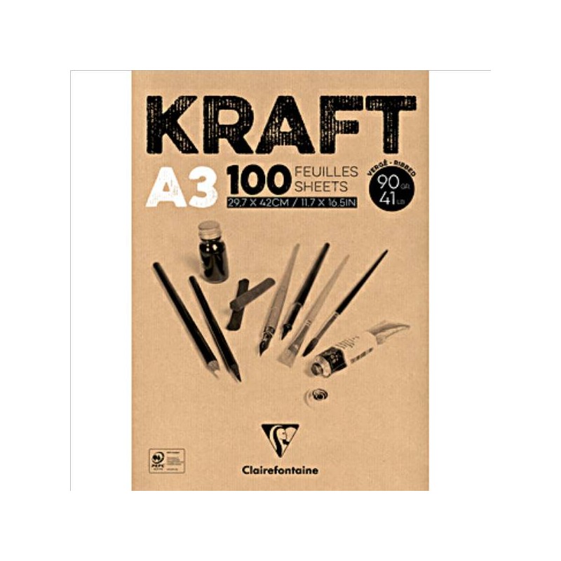 BLOC ENC.KRAF BRUN A3 100H 90G