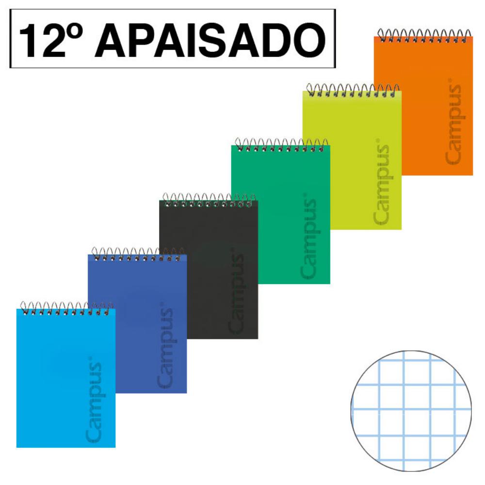 BLOC ESPIRAL CAMPUS 12º TAPA PLASTICO 80 HOJAS 60G CUADRICULA 4MM