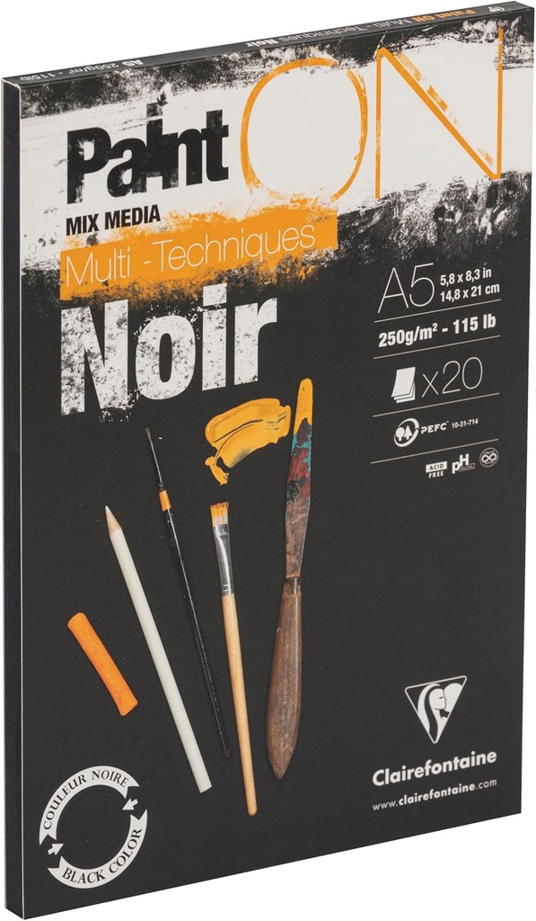 BLOC PAINT'ON NEGR.20H 250G A5