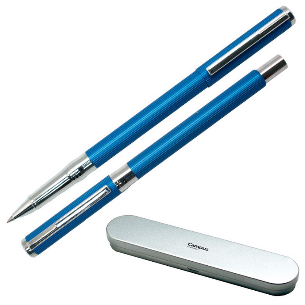 BOLIGRAFO CUERPO ALUMINIO GIRO AZUL