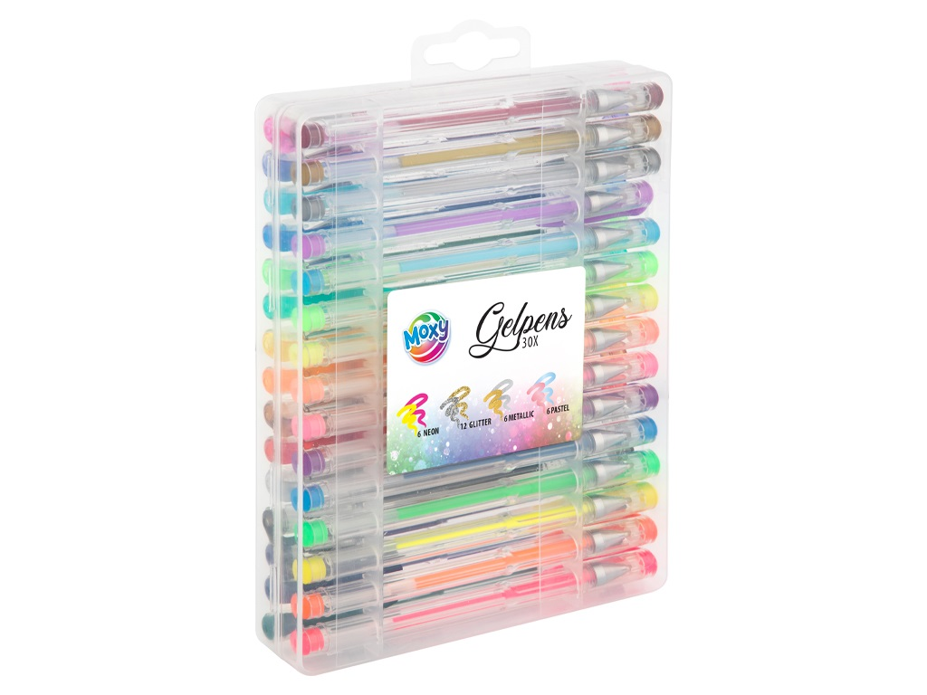 BOLIGRAFOS GEL ESTUCHE 30PZS