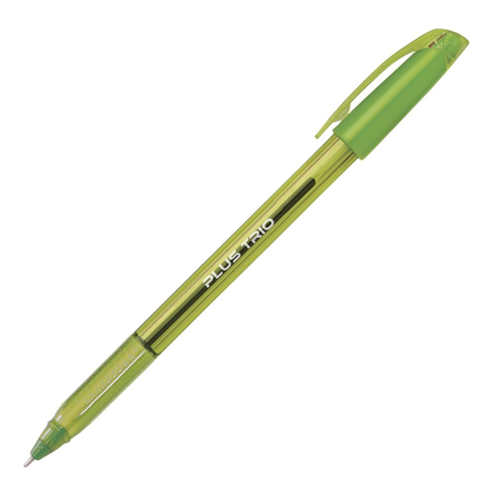 BOLÍGRAFO TINTA FLUIDA VISCOSA PLUS OFFICE TRIO VERDE FLUOR