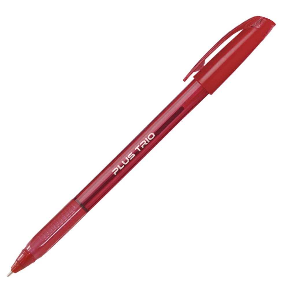 BOLÍGRAFO TINTA FLUIDA VISCOSA PLUS OFFICE TRIO ROJO