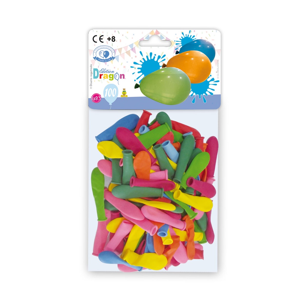 BOLSA 100 GLOBOS AGUA MIX 1001