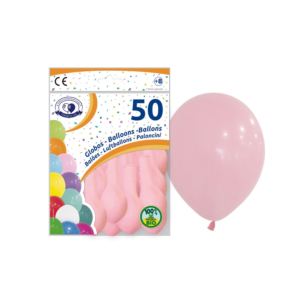 BOLSA 50 GLOBOS ROSA BEBE 9RP5-73