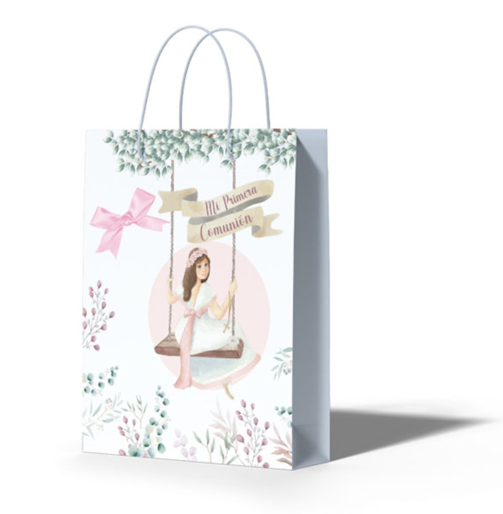 BOLSA MEDIANA LAZO COMUNION NIÑA COLUMPIO
