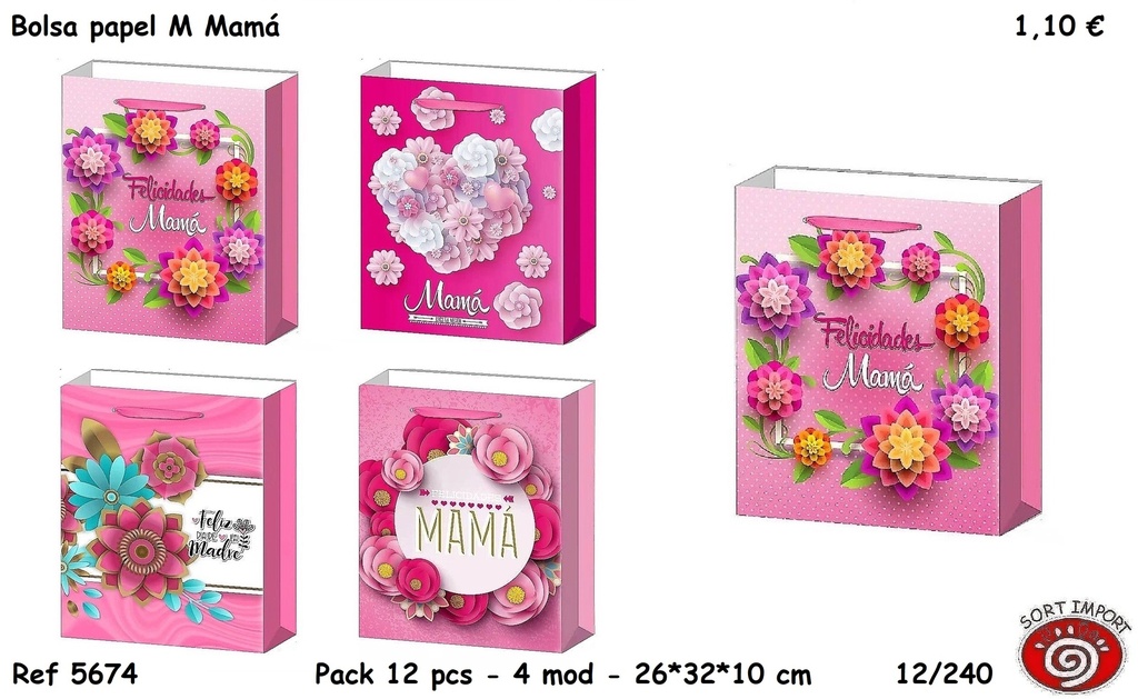 BOLSA REGALO PAPEL M MAMA 5674