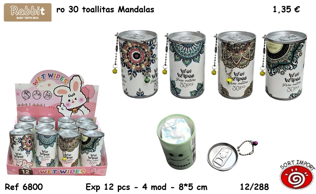 BOTE 30 TOALLITAS FELIZ DIA 6802