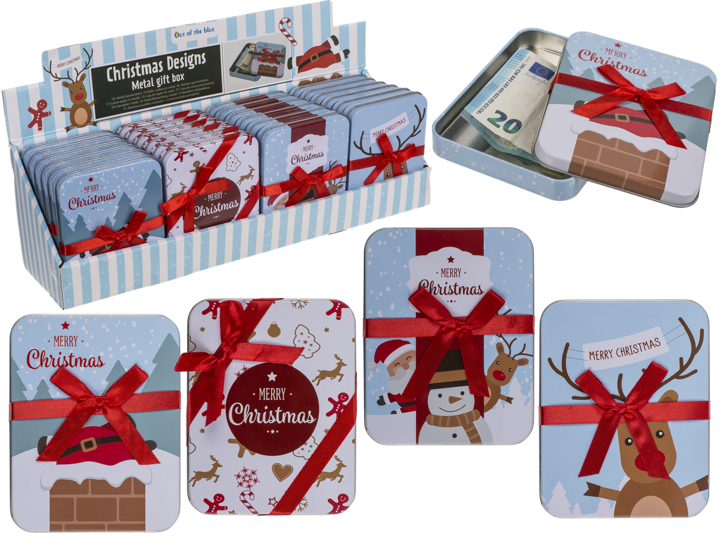 CAJA REGALO METAL MERRY CHRISTMAS 12X9CM