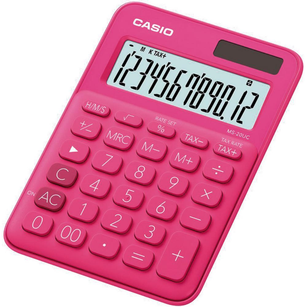 CALCULADORA CASIO MS20UC ROJO
