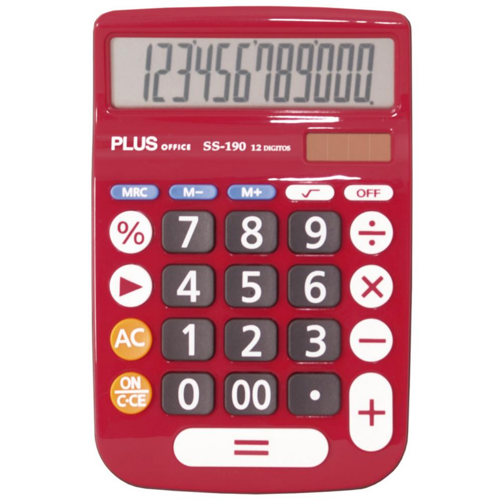 CALCULADORA PLUS SS-190 ROJO
