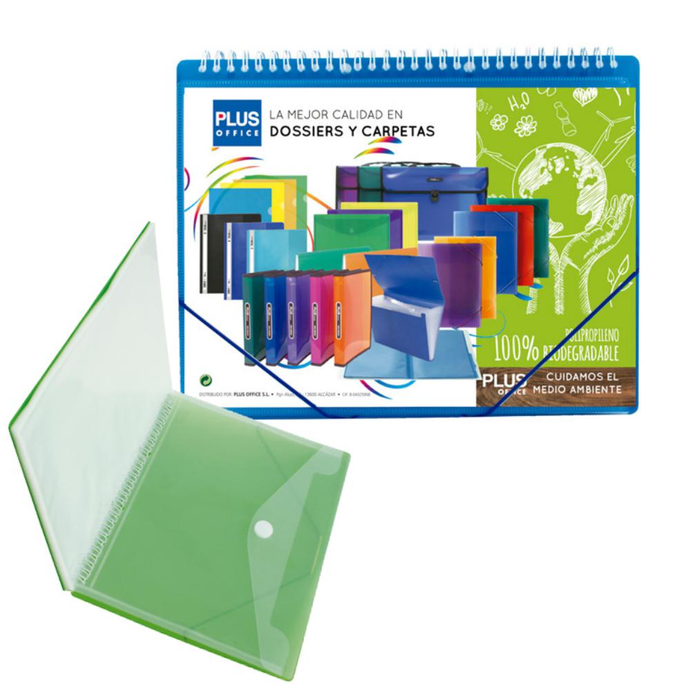 CARPETA 30 FUNDAS ESPIRAL GOM.AZUL