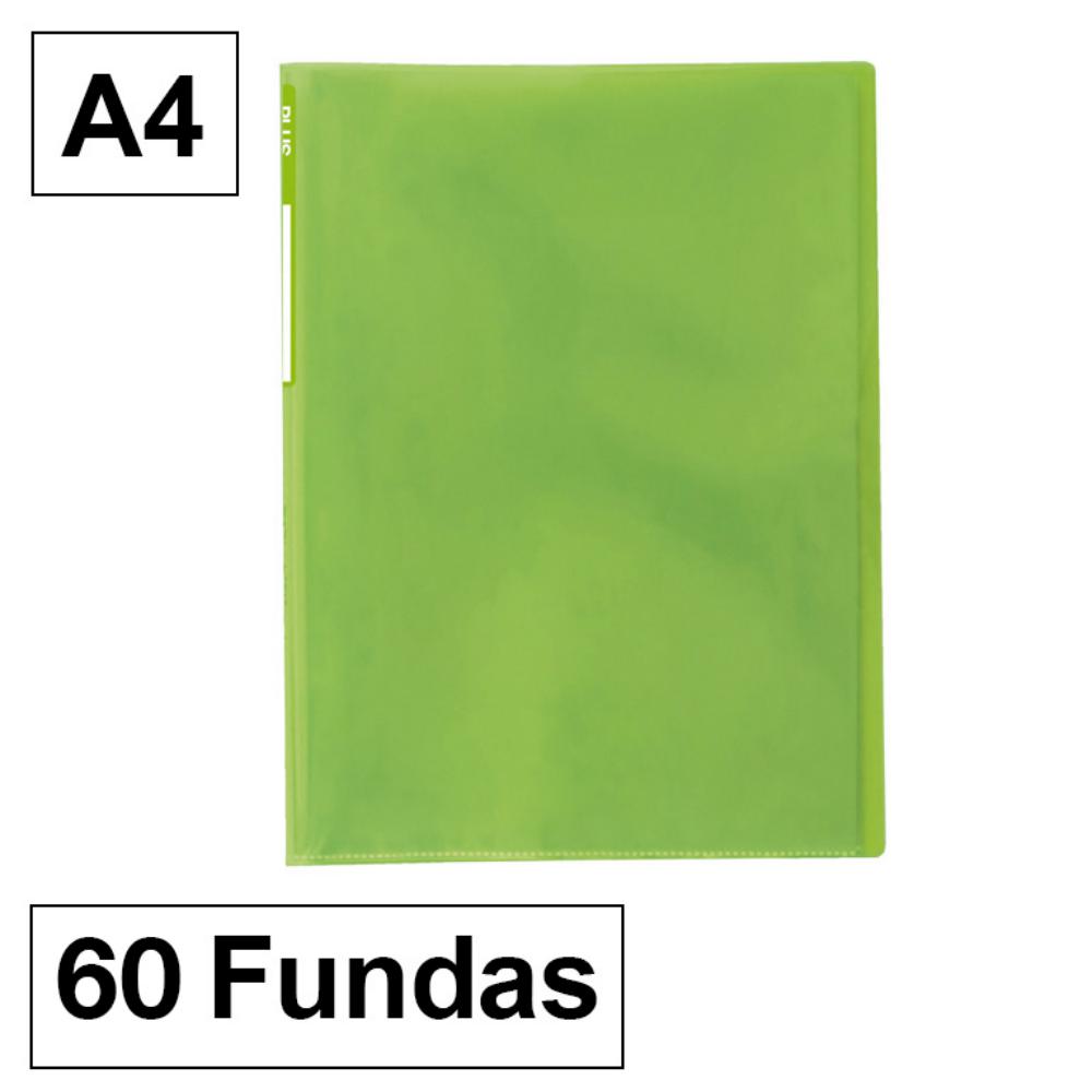 CARPETA FUNDAS A4 60F TRASLUCIDA VERDE