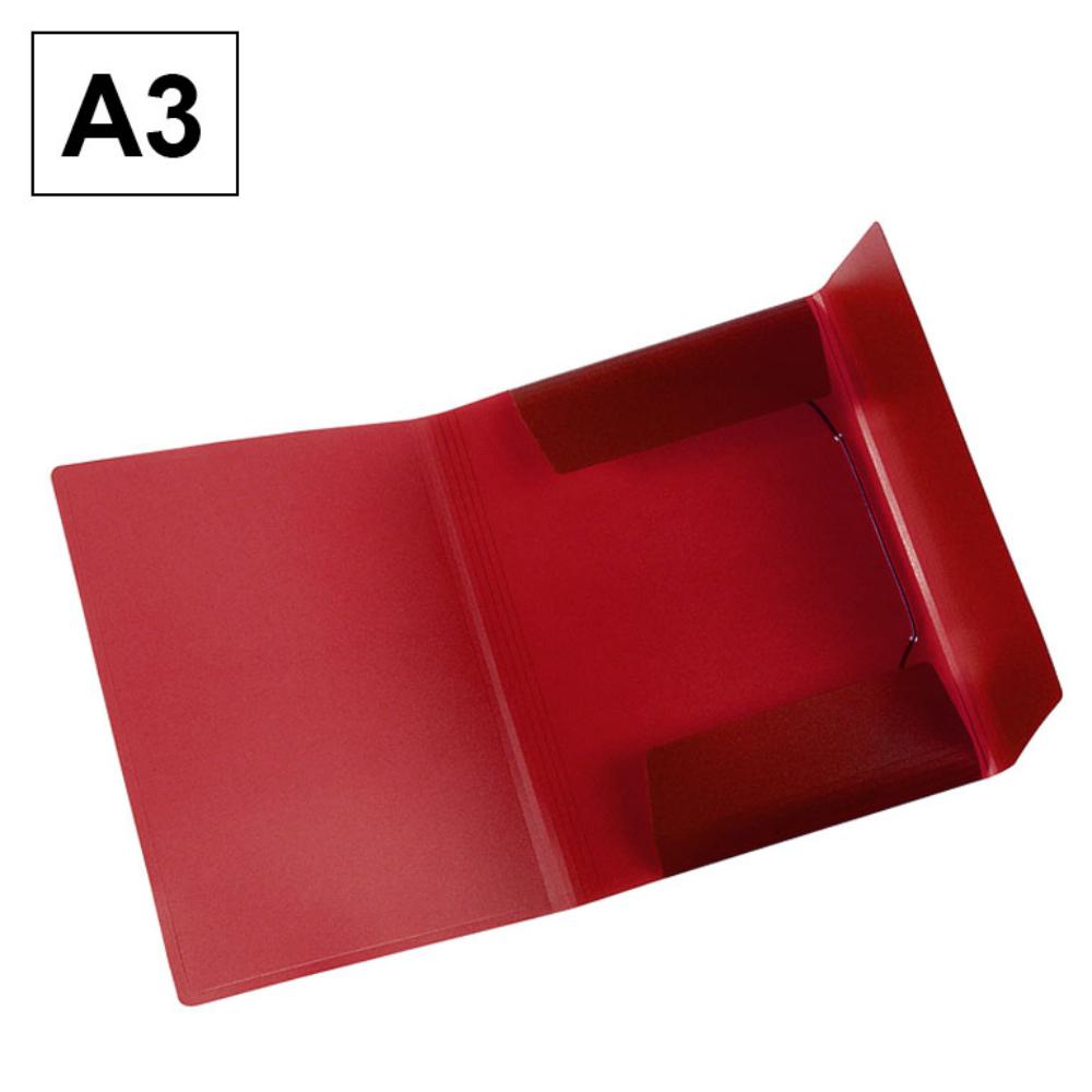 CARPETA PLASTICO SOLAPA A3 ROJO