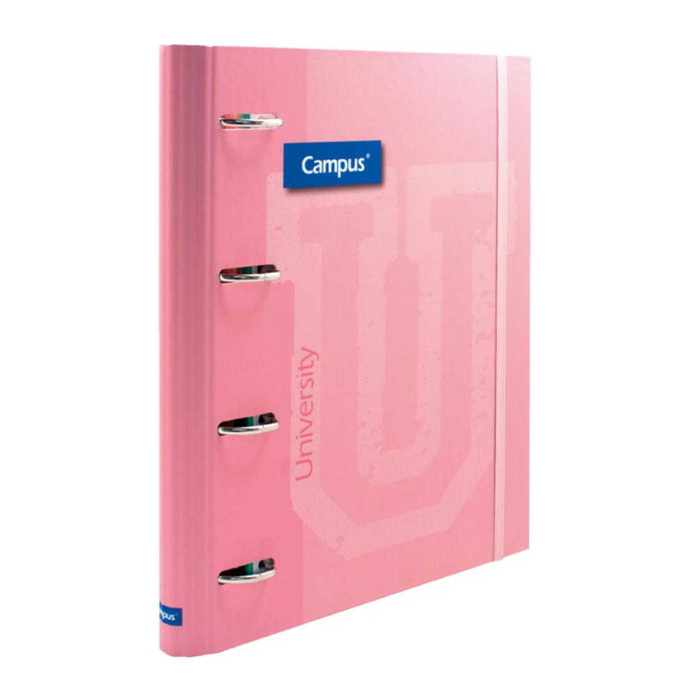CARPETA RINGBOOK SOFT CAMPUS UNIVERSITY 4 ANILLAS + RECAMBIO ROSA