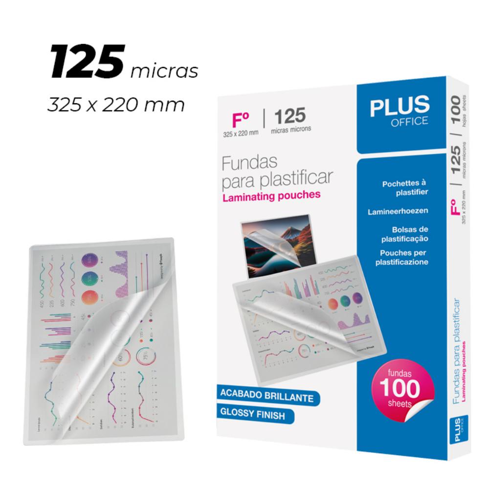FUNDA PLASTIFICAR PLUS Fº 325x220MM 125 MICRAS