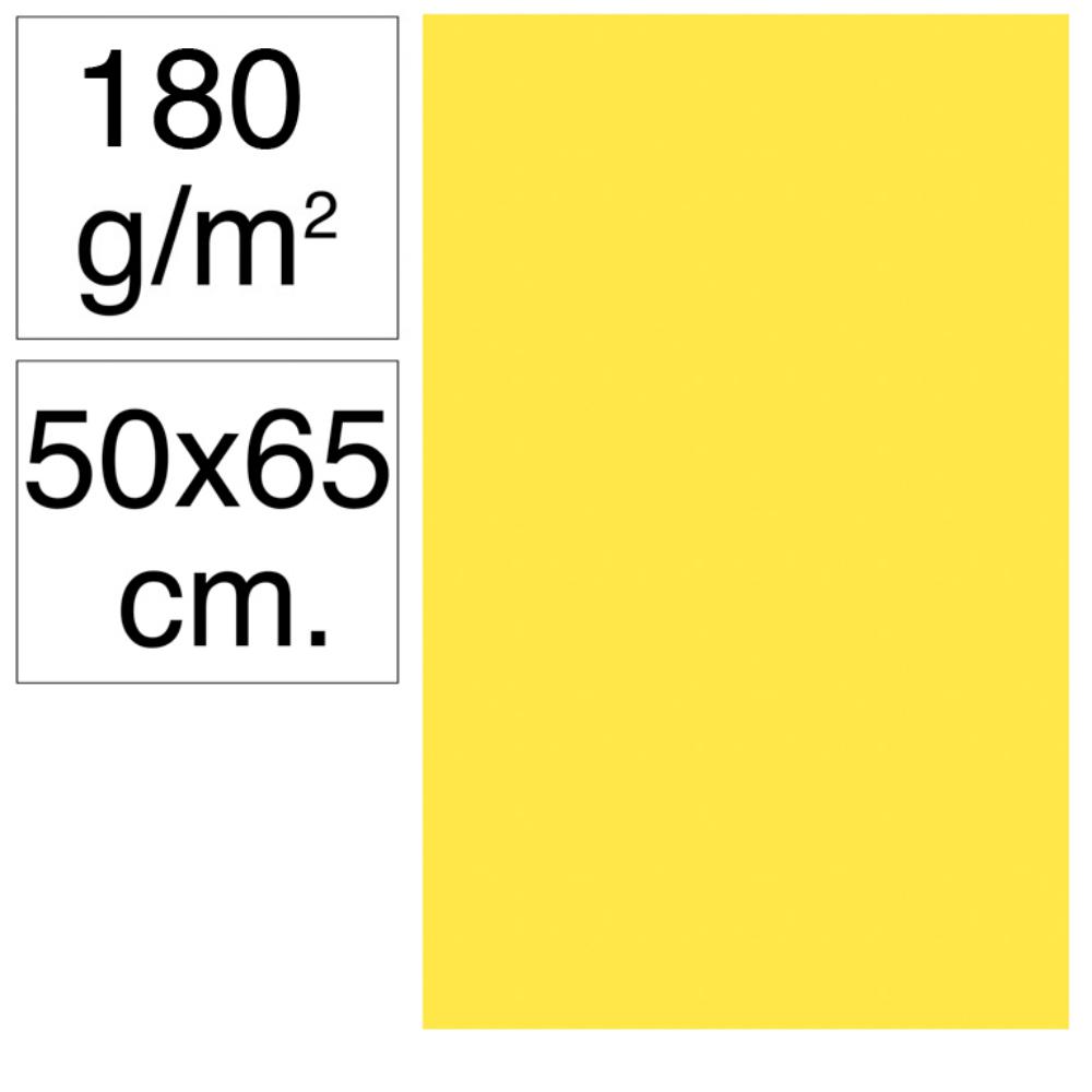CARTULINA 50X65 180G AMARILLO CANARIO 25UD