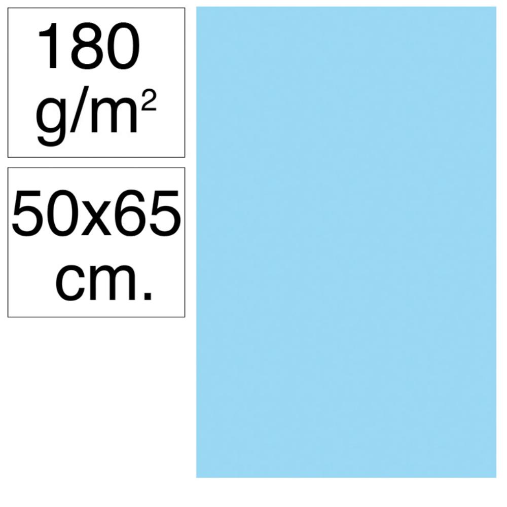 CARTULINA 50X65 180G AZUL CELESTE 25UD