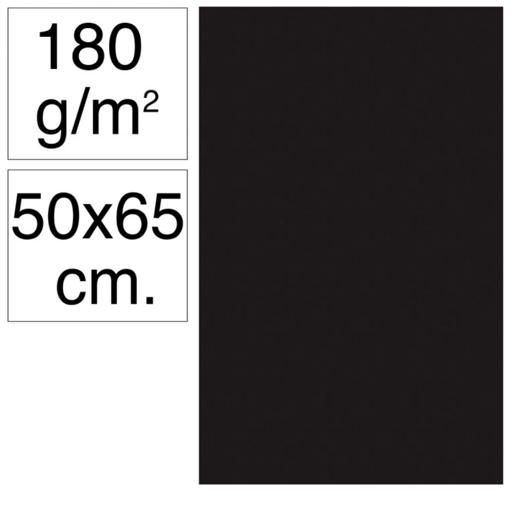 CARTULINA CAMPUS 50X65CM 180G NEGRO 25UD