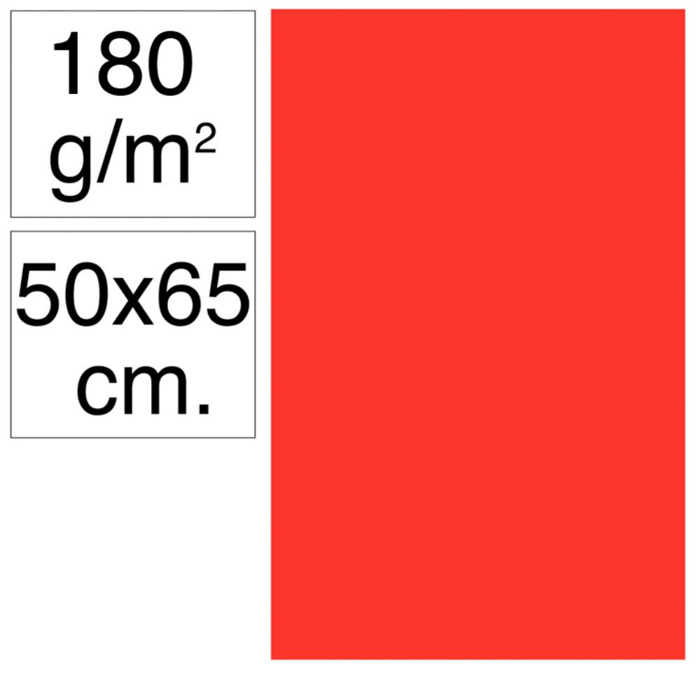 CARTULINA 50X65 180G TOMATE 25UD
