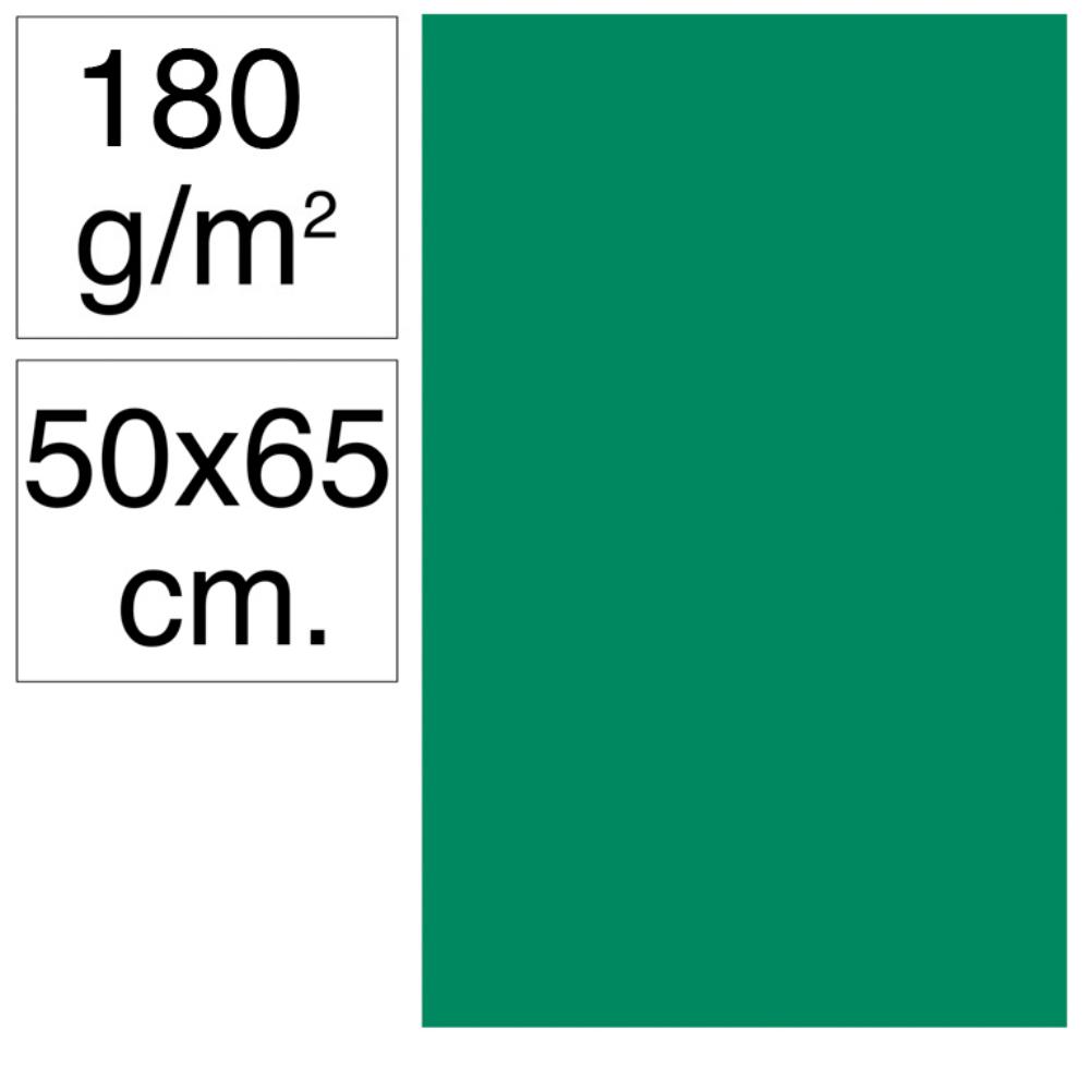 CARTULINA 50X65 180G VERDE PINO 25UD