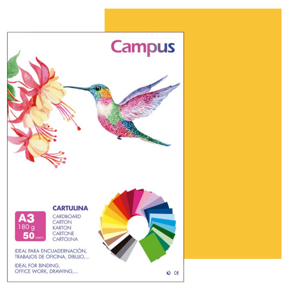CARTULINA A3 MAKRO AMARILLO CANARIO 50UD