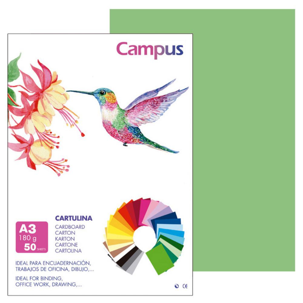 CARTULINA A3 MAKRO VERDE MANZANA 50UD