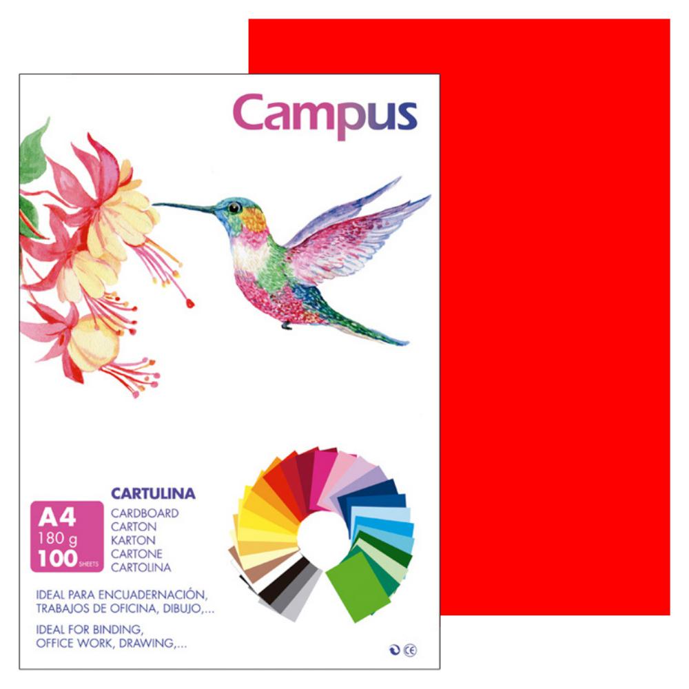 CARTULINA A4 MAKRO TOMATE 180G 100UD