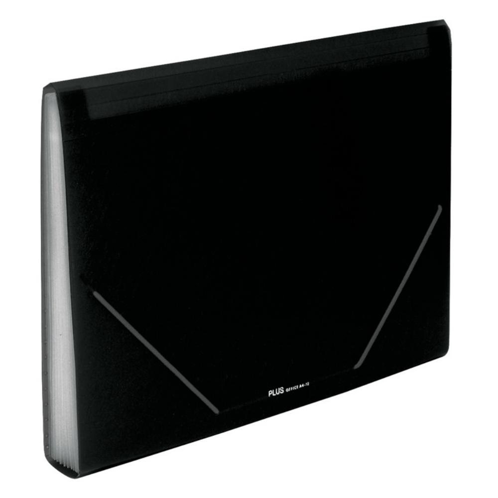 CARPETA CLASIFICADORA 12 SEPARADORES PLUS OFFICE A4 NEGRO OPACO