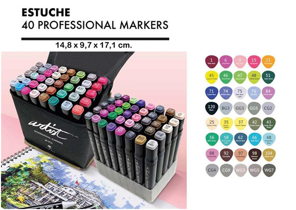ESTUCHE ARTIS NEGRO 40 AB-0740