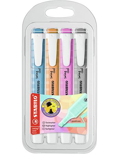 ESTUCHE FLUORESCENTE STABILO SWING COOL 4U PASTEL 275/4-08-2