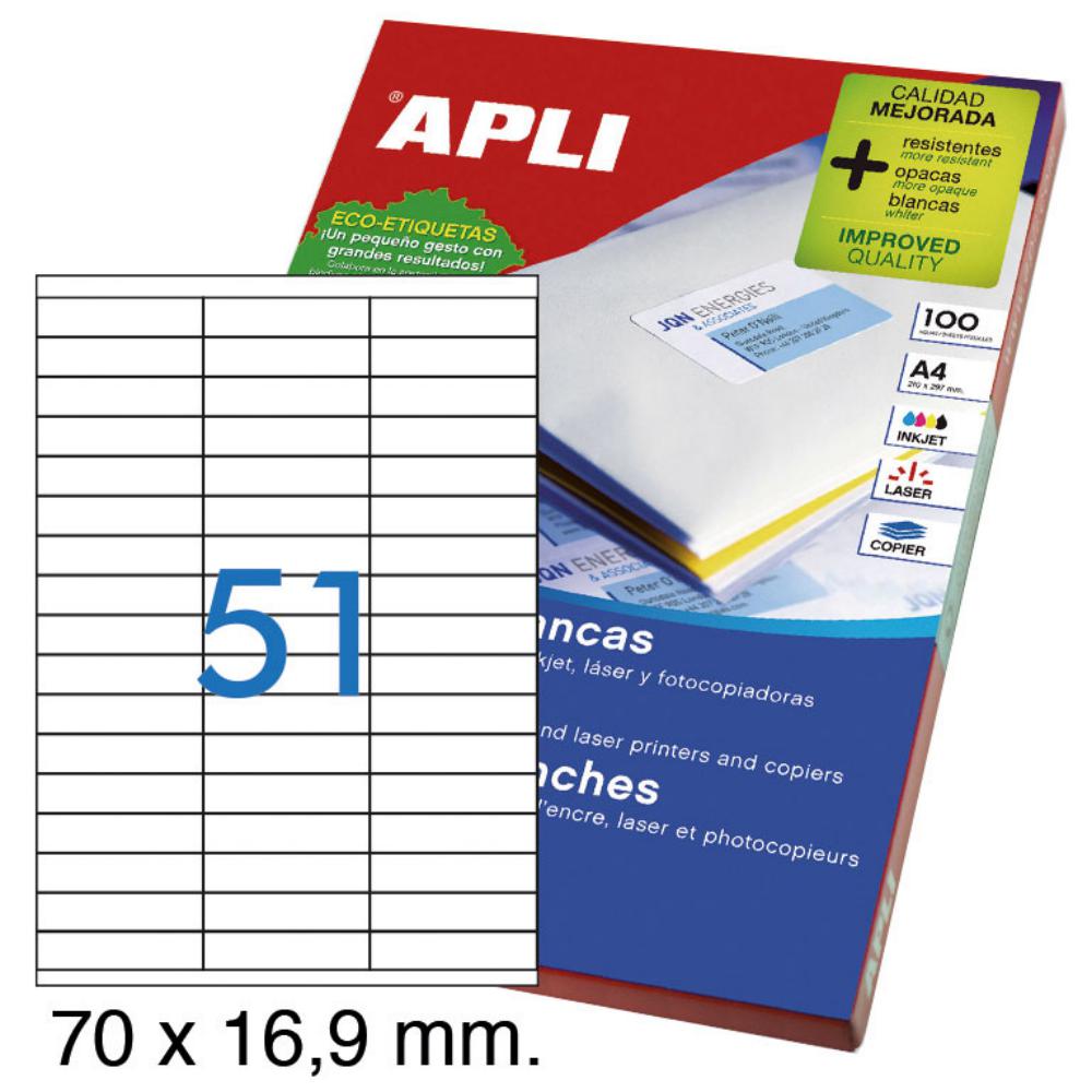 ETIQUETAS APLI A4 70X16 91 100